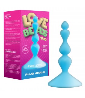 LOVE BEADS TWO PLUG ANALE IN SILICONE STIMOLAZIONE A CUORI ATTACCO A VENTOSA COMPATIBILE PER DISTRIBUTORI AUTOMATICI