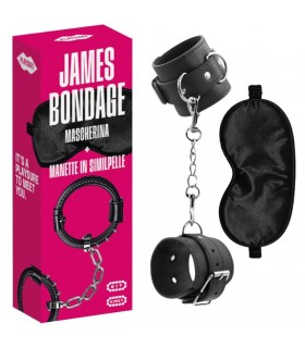 JAMES BONDAGE MASCHERINA + MANETTE IN SEMIPELLE  COMPATIBILE PER DISTRIBUTORI AUTOMATICI