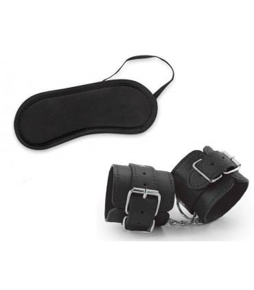 JAMES BONDAGE MASCHERINA + MANETTE IN SEMIPELLE  COMPATIBILE PER DISTRIBUTORI AUTOMATICI