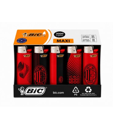 accendini Bic Maxi Fantasia A.C. MILAN conf. 50 pz. assortiti