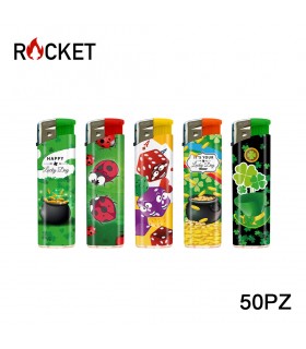 ACCENDINO ELETTRONICO ROCKET FORTUNA CONF. 50 PZ ASSORTITI CON 5 FANTASIE