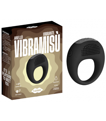 ANELLO VIBRANTE IN SILICONE VIBRAMISU RICARICABILE USB CON 10 MODALITA DI VIBRAZIONE E WATERPROOF