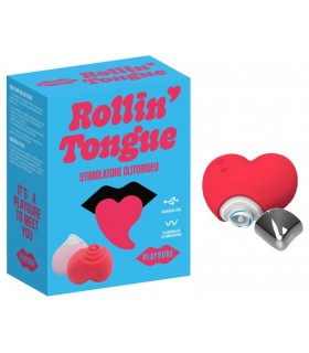 ROLLIN TONGUE STIMOLATORE CLITORIDEO A FORMA DI CUORE CON 10 MODALITA DI VIBRAZIONE RICARICABILE USB