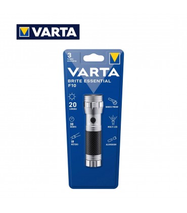 TORCIA VARTA F 10 BRITE ESSENTIAL MULTILED IN ALLUMINIO 1PZ.
