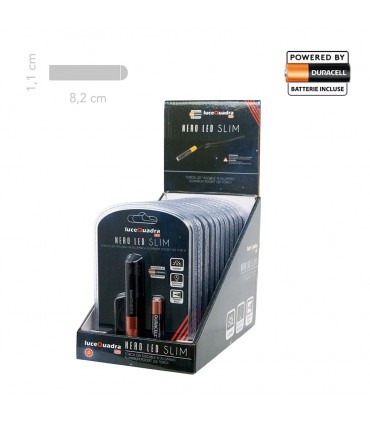 TORCIA POCKET  IN ALLUMINIO NERO LED SLIM 1PZ.