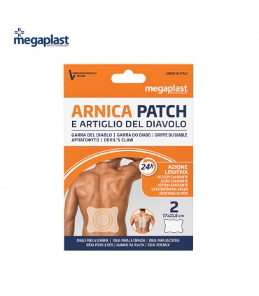 MEGAPLAST ARNICA PATCH E ARTIGLIO DEL DIAVOLO 2PZ 17X21,8 CM.