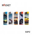 ACCENDINO ELETTRONICO ROCKET AUTO E MOTO  CONF. 50 PZ ASSORTITI CON 5 FANTASIE
