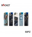 ACCENDINO ELETTRONICO ROCKET JEANS  CONF. 50 PZ ASSORTITI CON 5 FANTASIE