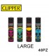 Accendino Clipper large BLACK MAGIC SKULL  conf. 48 pz. assortite con 4 fantasie