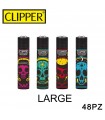 Accendino Clipper large BLACK MAGIC SKULL  conf. 48 pz. assortite con 4 fantasie