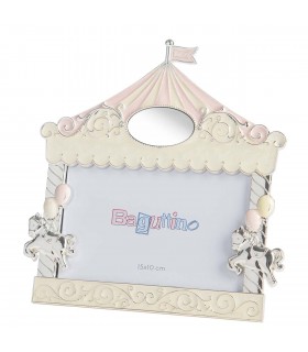 CORNICE PORTAFOTO BAGUTTA CIRCO CON CAVALLINI 10x15 ROSA  B4240R