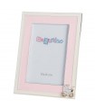 CORNICE PORTAFOTO BAGUTTA 10x15 IN SILVER PLATED CON PASSEGGINO ROSA B4237R