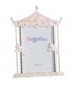 CORNICE PORTAFOTO BAGUTTA 10x15 IN SILVER PLATED A TEATRO CON CAVALLINI ROSA  B4239R