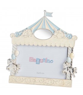 CORNICE PORTAFOTO BAGUTTA CIRCO CON CAVALLINI 10x15 AZZURRO   B4240A