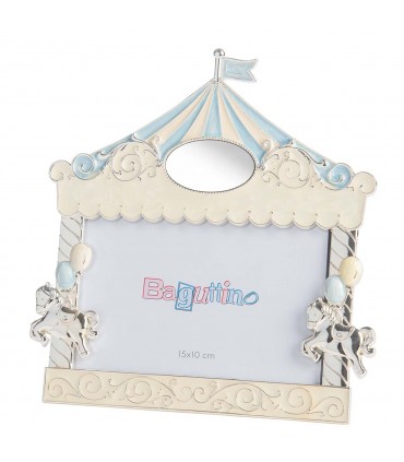 CORNICE PORTAFOTO BAGUTTA CIRCO CON CAVALLINI 10x15 AZZURRO   B4240A