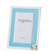 CORNICE PORTAFOTO BAGUTTA 10x15 IN SILVER PLATED CON PASSEGGINO AZZURRO B4237A