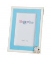 CORNICE PORTAFOTO BAGUTTA 10x15 IN SILVER PLATED CON PASSEGGINO AZZURRO B4237A