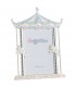 CORNICE PORTAFOTO BAGUTTA 10x15 IN SILVER PLATED A TEATRO CON CAVALLINI AZZURRO  B4239A