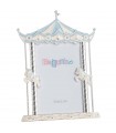CORNICE PORTAFOTO BAGUTTA 10x15 IN SILVER PLATED A TEATRO CON CAVALLINI AZZURRO  B4239A
