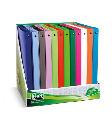 RACCOGLITORE Lebez in A4 IN PPL CON 4 anelli H.3 cm colori assortiti