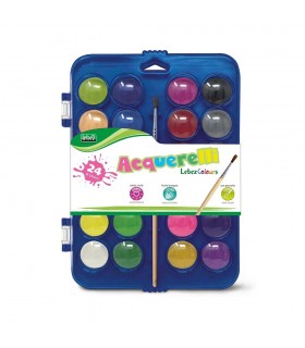 SET Acquerelli Lebez DA 24 Pastiglie COMPLETO DI PENNELLO CON MANICO IN LEGNO