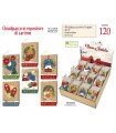 CHIUDIPACCO di NATALE CROMO CON LAVORAZIONI IN ORO IN 3D in EXPO IN CARTONE RICICLATO DA 120 PZ. ASSortito in  12 soggetti