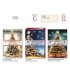 biglietto DI NATALE CROMO CON GLITTER E LAVORAZIONE IN ORO E RILIEVO INTERNO A COLORI conf. 12 pz. assortiti