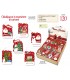 CHIUDIPACCO di NATALE CROMO CON LAVORAZIONI IN ORO in EXPO IN CARTONE RICICLATO DA 120 PZ. ASSortito in  12 soggetti