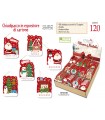 CHIUDIPACCO di NATALE CROMO CON LAVORAZIONI IN ORO in EXPO IN CARTONE RICICLATO DA 120 PZ. ASSortito in  12 soggetti