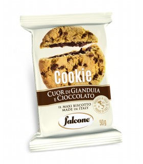 COOKIES CUOR DI GIANDUIA E CIOCCOLATO FALCONE 50 GR. CONF. 13 PZ.