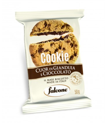 COOKIES CUOR DI GIANDUIA E CIOCCOLATO FALCONE 50 GR. CONF. 13 PZ.