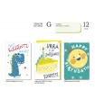 Biglietto CROMO COMPLEANNO BAMBINI CON GLITTER E INTERNO A COLORICONF. 12 PZ. ASSORTITI