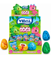 VIDAL HUEVOS DINO EGGS BUBBLE GUM CONFETTATO E RIPIENO GUSTO FRUTTA CONF. 200PZ