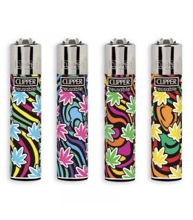 Accendino Clipper LARGE FLOW GRASS conf. 48 pz. assortito con 4 grafiche