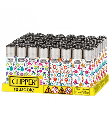 Accendino Clipper LARGE SPRING PRINT  conf. 48 pz. assortito con 4 grafiche