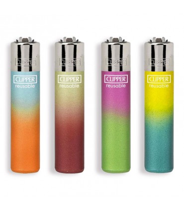 Accendino Clipper LARGE metallic gradient 8 conf. 48 pz. assortito con 4 grafiche