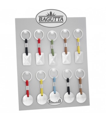 PORTACHIAVI BAGUTTA SILVER E CORDONE IN SILICONE 12 PZ ASSORTITI CONFEZIONATI SINGOLARMENTE CON  BUSTA DA REGALO AK2176