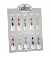 PORTACHIAVI BAGUTTA SILVER E CORDONE IN SILICONE 12 PZ ASSORTITI CONFEZIONATI SINGOLARMENTE CON  BUSTA DA REGALO AK2176