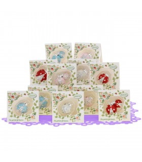 COCCINELLE CON CRISTALLI BAGUTTA 12 PZ ASSORTITI CONFEZIONATI SINGOLARMENTE CON SCATOLA E BUSTA DA REGALO AK2154