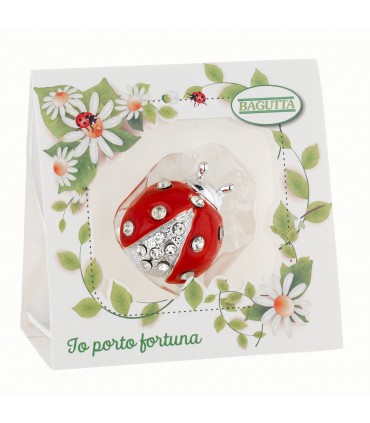 COCCINELLE CON CRISTALLI BAGUTTA 12 PZ ASSORTITI CONFEZIONATI SINGOLARMENTE CON SCATOLA E BUSTA DA REGALO AK2154