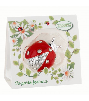 COCCINELLE CON CRISTALLI BAGUTTA 12 PZ ASSORTITI CONFEZIONATI SINGOLARMENTE CON SCATOLA E BUSTA DA REGALO AK2154