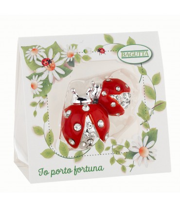 COCCINELLE CON CRISTALLI BAGUTTA 12 PZ ASSORTITI CONFEZIONATI SINGOLARMENTE CON SCATOLA E BUSTA DA REGALO AK2154