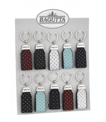 EXPO KIT PORTACHIAVI BAGUTTA INSERTO IN TESSUTO  12PZ ASSORTITI CONFEZIONATI SINGOLARMENTE CON SCATOLA E BUSTA DA REGALO AK2168