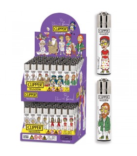 Accendino Clipper Large COMBO BUND ESPOSITORE da 96 pz. con grafiche ASSORTITE