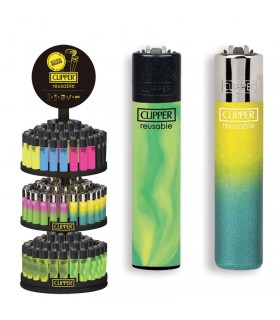Accendino Clipper Large MIX 10 ESPOSITORE GIREVOLE  da 144 pz. con grafiche ASSORTITE