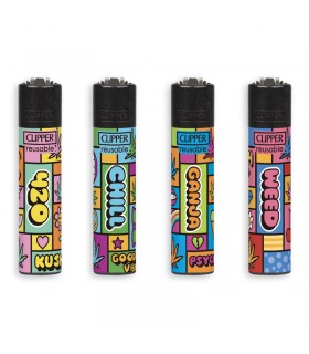 Accendino Clipper Micro POP WEED conf. 48 pz. assortiti con 4 grafiche