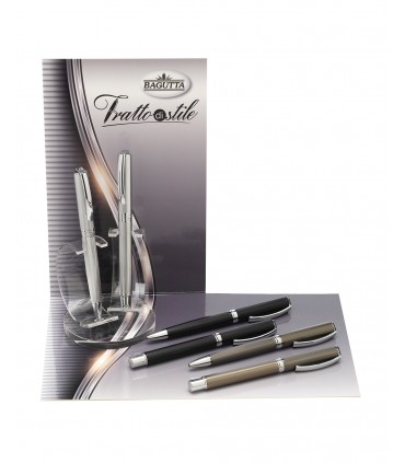 EXPO KIT BAGUTTA 6 PENNE REGALO ( 3 SFERE 3 ROLLER ) TRATTO DI STILE IN 3 COLORI  HK6019