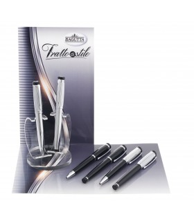 EXPO KIT BAGUTTA 6 PENNE REGALO ( 3 SFERE 3 ROLLER ) TRATTO DI STILE IN 3 COLORI HK6031