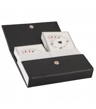 ASTUCCIO PORTACARTE BAGUTTA MAZZO DOPPIO INCLUSO CON PLACCA SUL FRONTE CHIUSURA A CALAMITA E SCATOLA DA REGALO 2280-02NE
