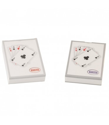 ASTUCCIO PORTACARTE BAGUTTA MAZZO DOPPIO INCLUSO CON PLACCA SUL FRONTE CHIUSURA A CALAMITA E SCATOLA DA REGALO 2280-02NE
